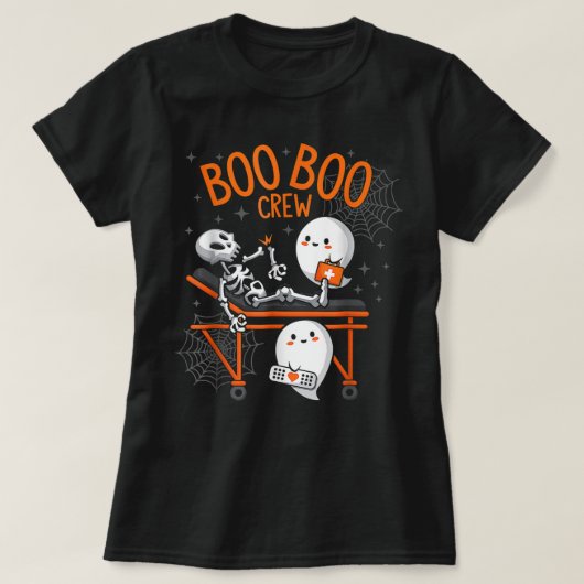 T-shirt Ghost Doctor Paramedic EMT Nurse Halloween Boo Boo (Design devant)