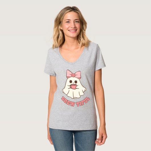 T-Shirt Ghost Drink Coffee (Devant entier)