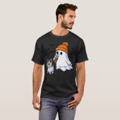 T-shirt Ghost Drinking Bubble Tea Dog Halloween Costume Me (Devant entier)