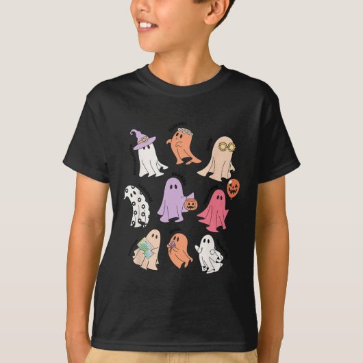 T-shirt Ghost Friends Halloween AAC SLP Squad Discours Lan (Devant)