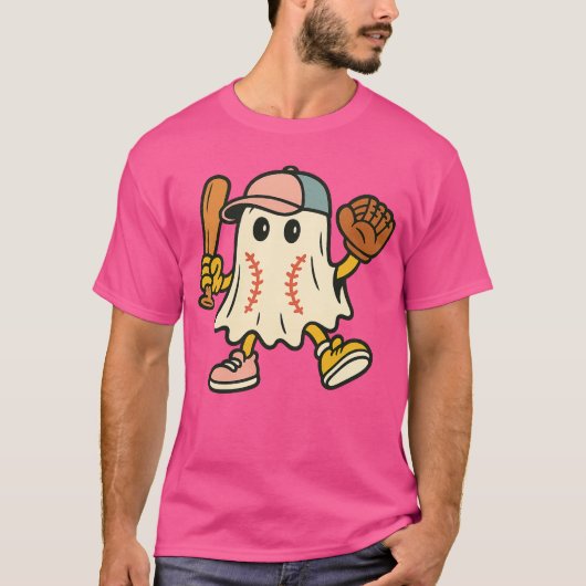 T-shirt Ghost Ghost Cream Baseball Spots Baseball Drits (Devant)