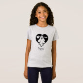 T-Shirt Ghost Halloween mignon Avec Coeur Et Chat (Devant entier)