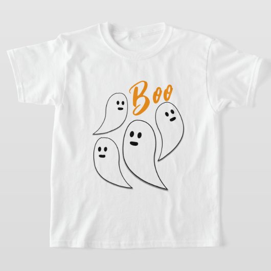 T-shirt Ghost Halloween noir blanc mignon motif Boo (Poser)