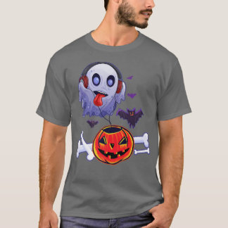 T-shirt Ghost Hear Music Citrouille Halloween Hommes femme