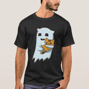 T-shirt Ghost Holding A Cute Cat Funny Halloween 2023 Coût