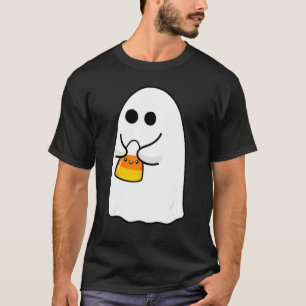 T-shirt Ghost Holding Candy Corn Funny Halloween Costume C