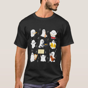 T-shirt Ghost Jouer Instruments De Musique Halloween Musiq