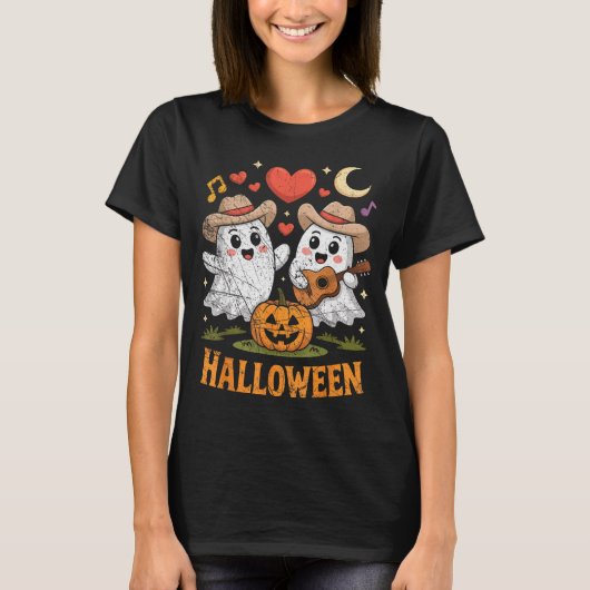 T-shirt Ghost Playing Guitar For Halloween Lovers (Devant)