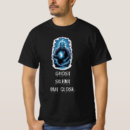 T-shirt Ghost Silent But Close – Dark Blue Spirit (Devant)