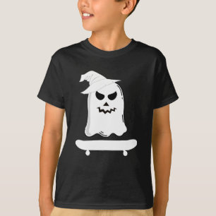 T-shirt Ghost Skateboard Halloween Costume drôle