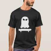 T-shirt Ghost Skateboard Lazy Halloween Costume drôle (Devant)