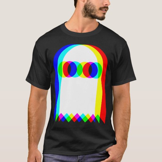 T-shirt Ghost Trippy Vaporwave Halloween Techno Rave Edm (Devant)
