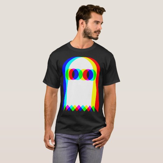 T-shirt Ghost Trippy Vaporwave Halloween Techno Rave Edm (Devant entier)