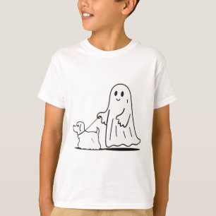 T-shirt Ghost Walking Chien Ghostile Drôle Halloween Chien