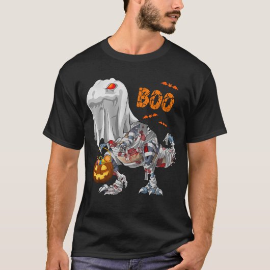 T-shirt Ghost Zombie Mummy Dinosaur Boo Citrouille Hallowe (Devant)