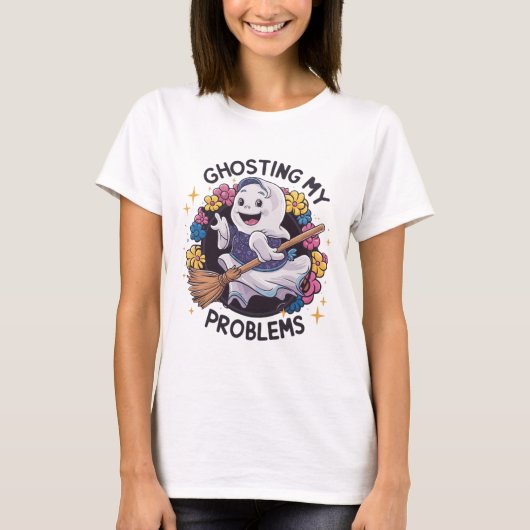 T-shirt Ghosting my Problems, Drôle Ghost Design Femme (Devant)