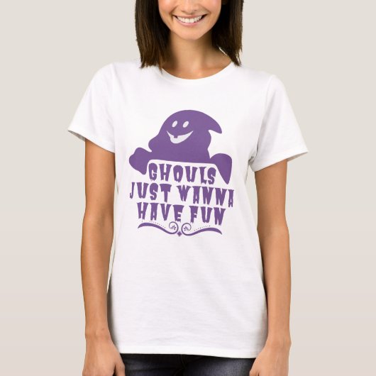 T-shirt Ghouls veut juste s'amuser Halloween violet (Devant)