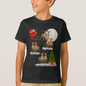 T-shirt Ghound Dog Santa Sleigh Flying Funny Magical Chris (Devant)