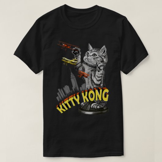 T-shirt Giant Kitty Attack Funny Cat Parody Design (Design devant)