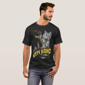 T-shirt Giant Kitty Attack Funny Cat Parody Design (Devant entier)
