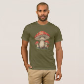 T-shirt Giant Red Amanita Mushroom - Retro Men's Graphic (Devant entier)