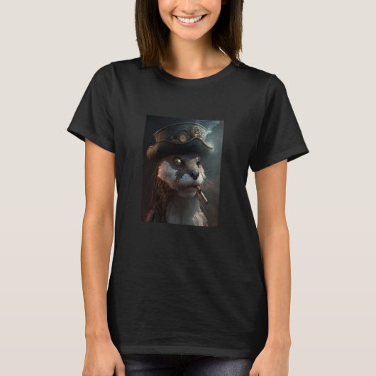T-shirt Giant River Otter Cool Otter Pirate (Devant)