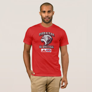 T-shirt Gibraltar Est Singe Britannique, Drapeau-T-Chemise