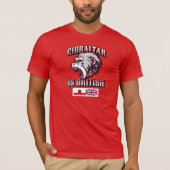 T-shirt Gibraltar Est Singe Britannique, Drapeau-T-Chemise (Devant)