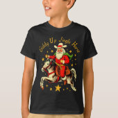 T-shirt Giddy Up Jingle Horse Funny Retro Santa Cowboy Chr (Devant)