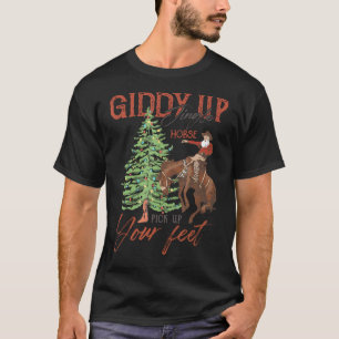 T-shirt Giddy Up Jingle Horse Ramassez Vos Pieds Cowboy Sa