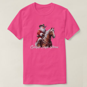 T-shirt Giddyup Jingle Horse Noël au Père Noël