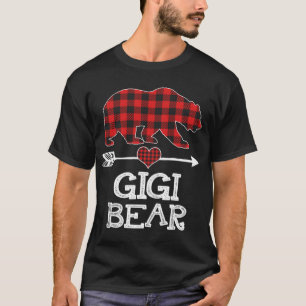 T-shirt Gigi Bear Pajama de Noël Rouge Plaid Buffalo Famil