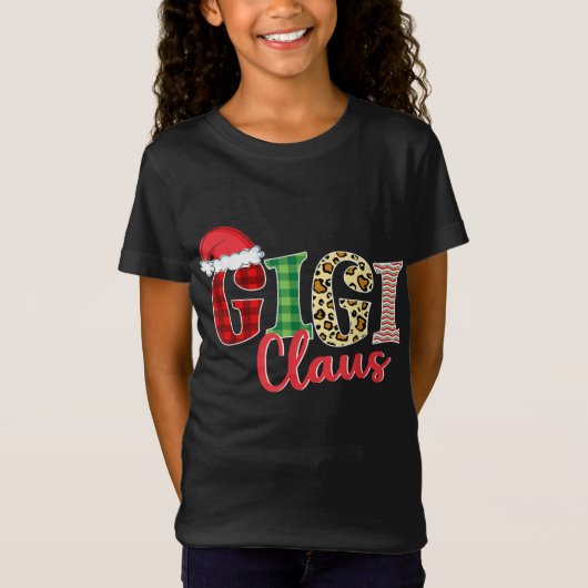 T-Shirt Gigi Claus Santa Hat Funny Joyeux Pyjama Vêtements (Devant)