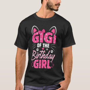 T-shirt Gigi de la fille d'anniversaire chat minou famille