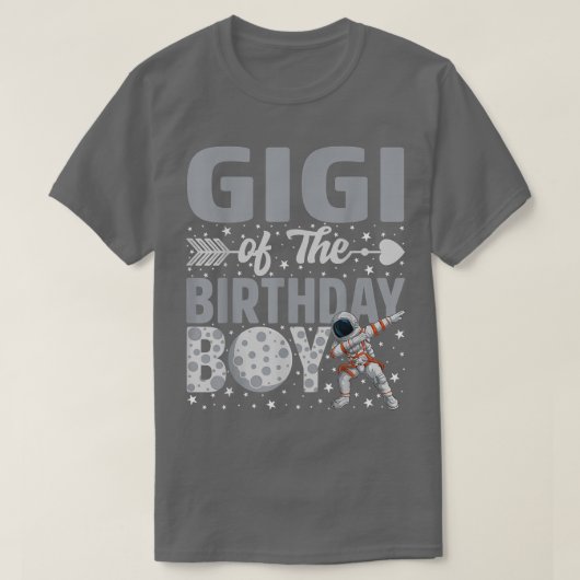 T-shirt Gigi De L'Anniversaire Astronaut Boy Space Thème B (Design devant)