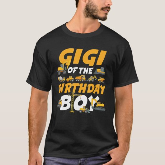 T-shirt Gigi de l'Anniversaire Boy Construction Worker Mat (Devant)