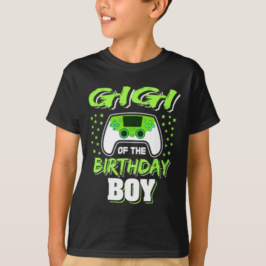 T-shirt Gigi De L'Anniversaire Jeu Vidéo Boy Décorations (Devant)