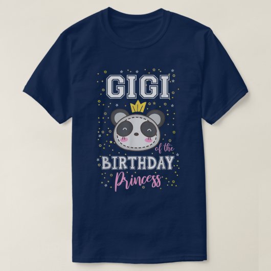T-shirt Gigi de l'Anniversaire Princesse Cute Panda Bear B (Design devant)