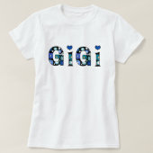 T-shirt gigi for grandma with hearts and flowers (Design devant)