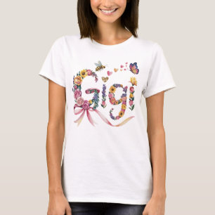 T-shirt Gigi Grand-mère – Tee-shirt floral avec nœ