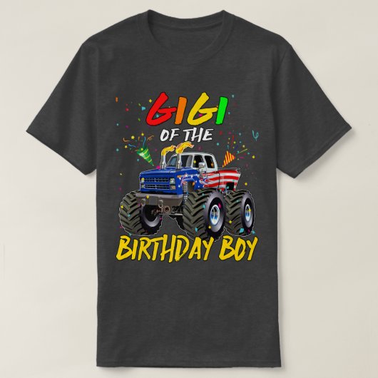 T-shirt Gigi L'Anniversaire Garçon Monster Camion Fête d'A (Design devant)