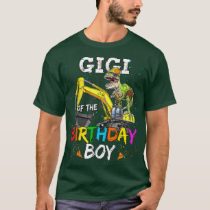 T-shirt Gigi Of The Birthday Boy Dinosaurs Excavator Truck