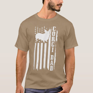 T-shirt Gilf Corgi Papa Vintage Drapeau américain Patrioti