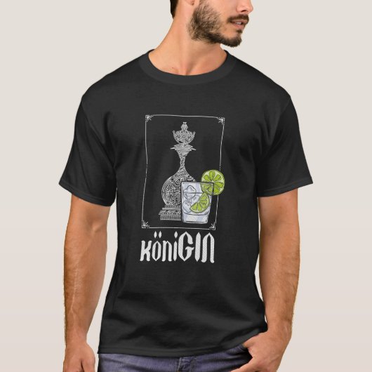 T-shirt Gin And Chess Queen - Idée Cadeau Pour Goûter À Gi (Devant)