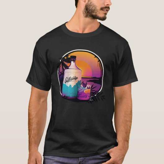 T-shirt Gin Synthwave 80s Retrowave Aesthetic (Devant)