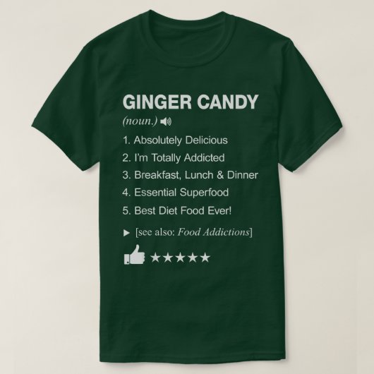 T-shirt Ginger Candy Definition Meaning Funny  (Design devant)