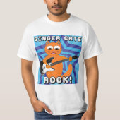 T-shirt Ginger Cats Rock ! Chemise T Chat Guitare (Devant)