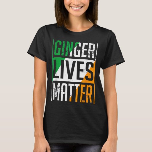 T-shirt Ginger Lives Irish Flag St Patricks Day Redhead Me (Devant)
