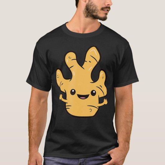 T-shirt Ginger Lover Kawaii Ginger Root Vegetable Love Gin (Devant)