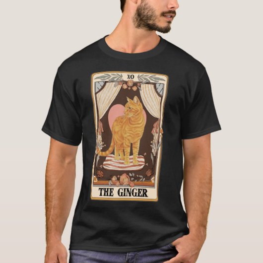 T-shirt Ginger Tarot Card Ginger Tabby Cat Ginger Cat (Devant)